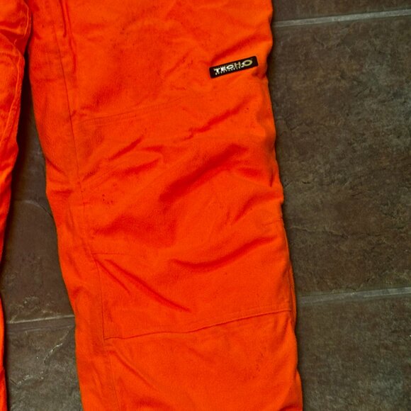 Gander Mountain techH2O mens XL Orange Hunting Pants With Suspenders Quilted...f - Picture 3 of 7